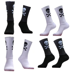 Aero Skull Sports Silicone 2025 New Non-slip Cycling Socks Pro Outdoor Racing Bike Socks Road Running Socks Calcetines Ciclismo