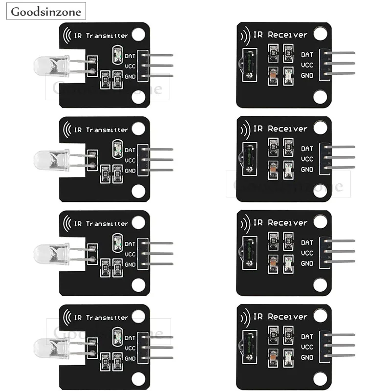 

4-Pair 38kHz IR Transmitter & Receiver Sensor Kit - Infrared Communication Module Set for Arduino & Raspberry Pi