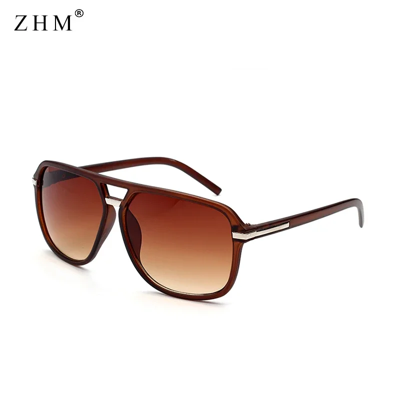 ZHM Fashion Men Cool Square Style Gradient Sunglasses Driving Vintage Brand Design Glasses Oculos De Sol  Sunglasses Men