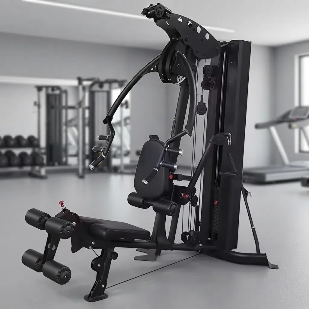 2026 Strength Training Multi Station Gym Equipment 75kg Steel Weight Stack Functional Trainer Cable Crossover Leg Extension Leg