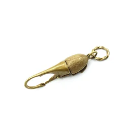 Solid Brass Dynastes key chain EDC charm Gothic and punk accessory beetles lover Father husband gift