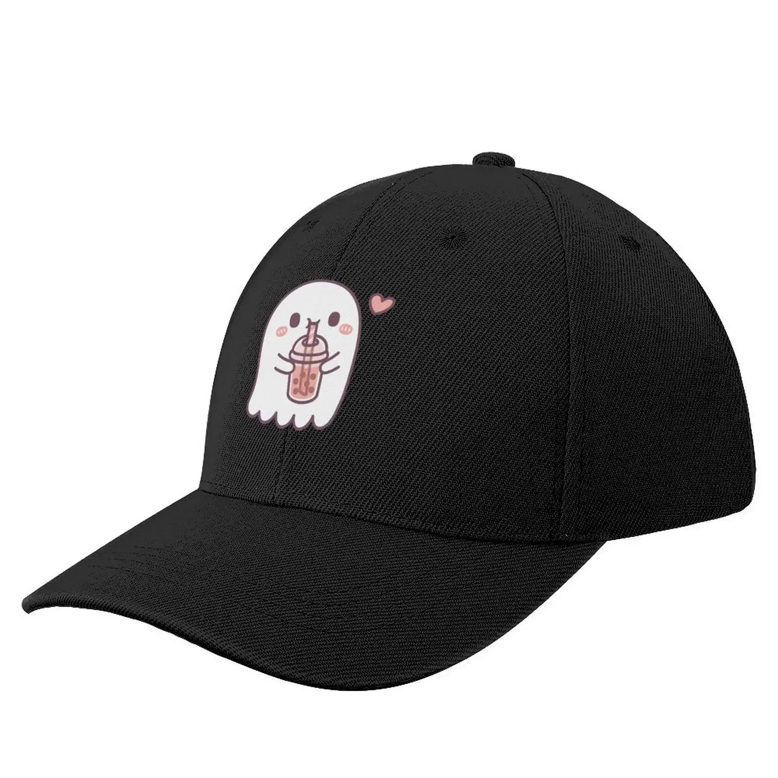 

Cute Ghost Loves Boba Tea Baseball Cap Beach Bag Trucker Hat Luxury man cap Baseball For Men Women's