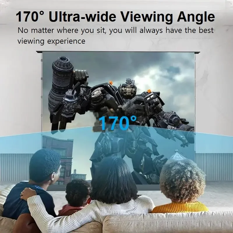 4k 3d 120 polegadas piso subindo tela de projetor de Fresnel motorizada de longo alcance