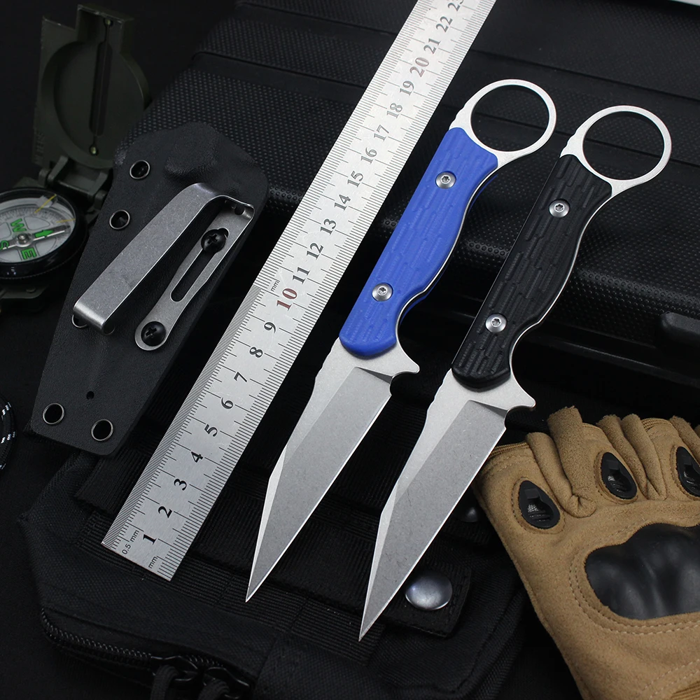 GT0195 Portable Straight Fixed Knife 14C28N Steel Utility Tactical Hunting Combat knife Camping Survival Small Pocket Knives EDC