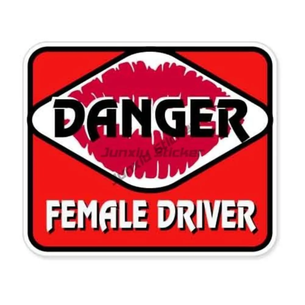

Danger Female Driver Funny Car Bumper Sticker Decal Scratch-proof Decoration Camper Van Bike Decals Decoration