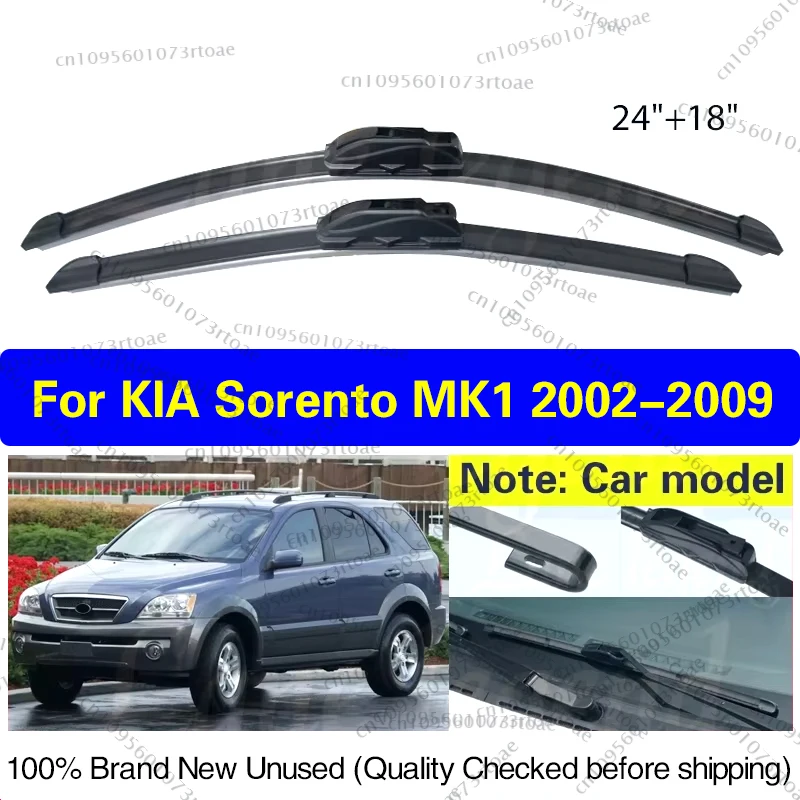 

Car Wiper Blades For KIA Sorento MK1 2002 - 2009 Soft Rubber Windshield Windscreen Front Window Blades 24"+18" Car Accessories