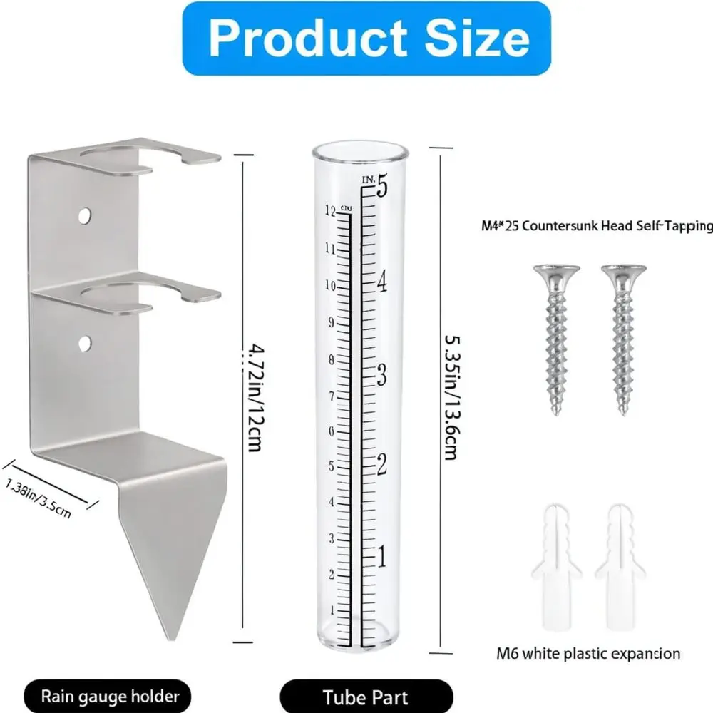 Heavy Duty Garden Rain Gauge Holder Stand Outdoor Yard Weather Station Instrument Support Steel Measuring Gauge Rack