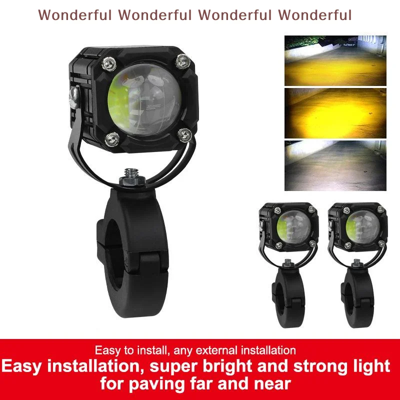 Motorcycle LED Spotlight Universal Fit with Durable Bracket and Waterproof Features for Night Adventures