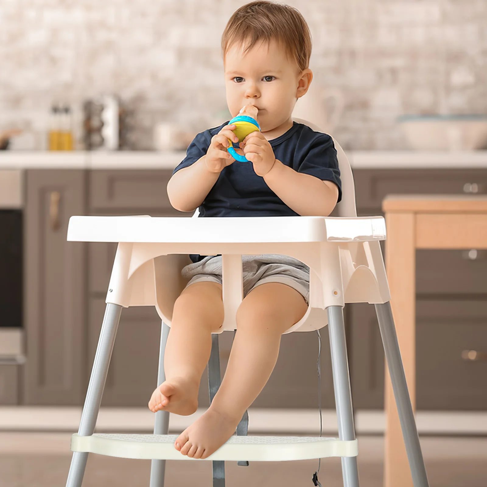 مسند للقدمين للكرسي المرتفع للأطفال الصغار، دعم بلاستيكي عريض، قوي، مناسب لمعظم الكراسي العالية، سهل التركيب، مريح #1