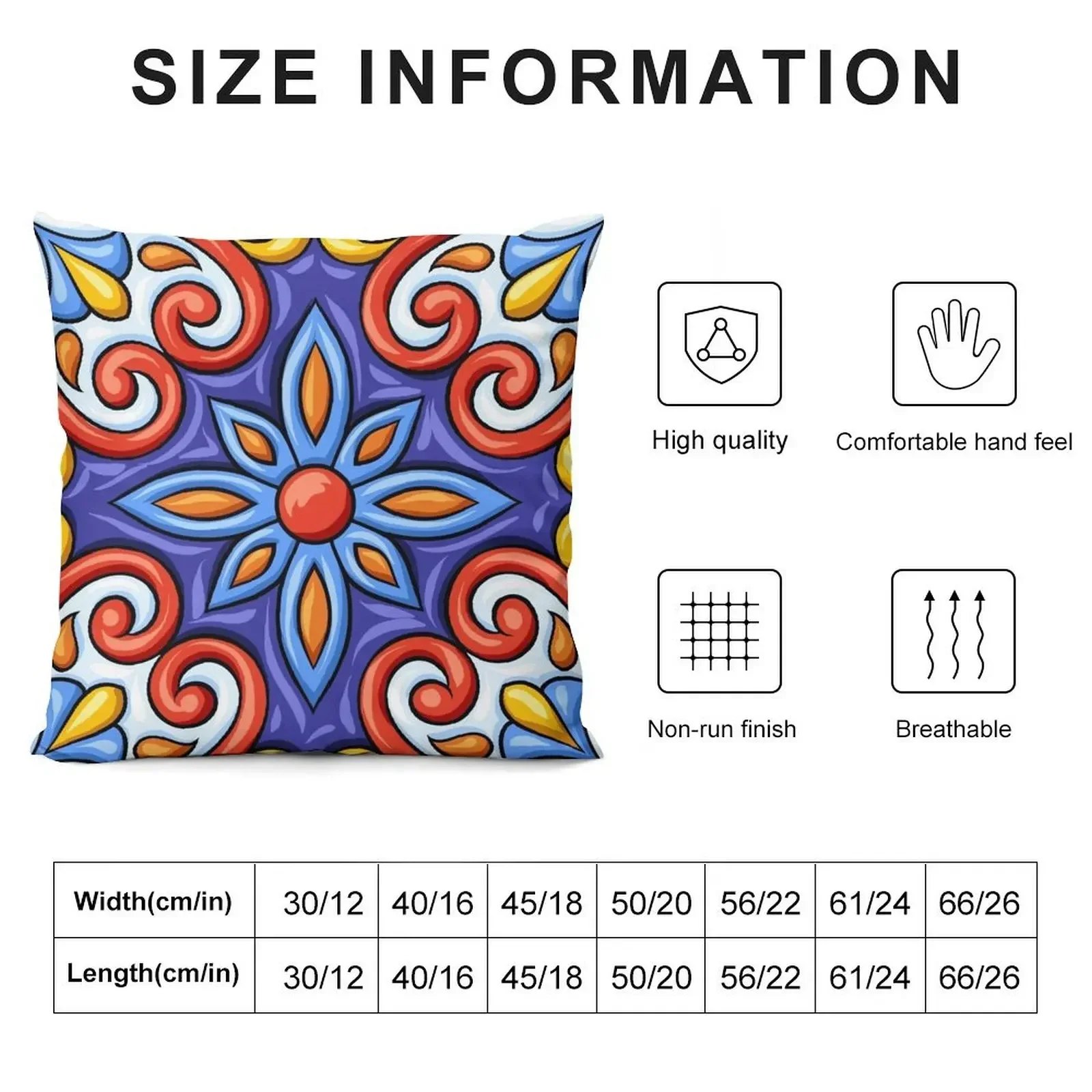 Latino Talavera Ceramic Tile Pattern Throw Pillow Decorative Cushions Decorative Cushion pillow