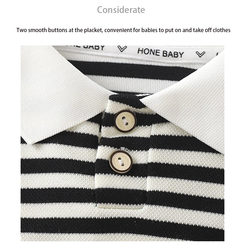 Kinderkleidung, Streifenbluse, Jungen- und Mädchen-Poloshirts, Kinder-Langarmpullover, modische Sweatshirts, T-Shirts, klassisches Oberteil für Kleinkinder – Detail 12