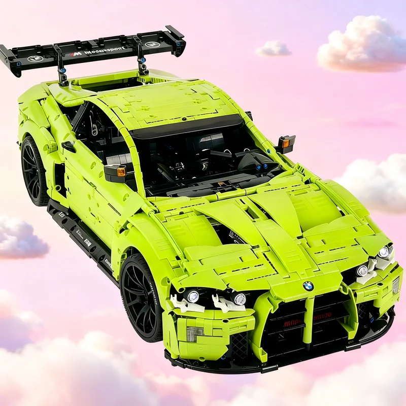 

3882pcs MOC BMWedd M4 GT3 LIME Technical Model Building Blocks Construction Christmas Gifts Toy Creative DIY Idea Architecture