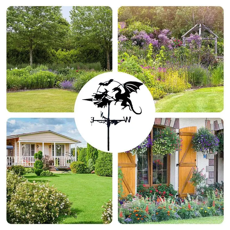 Garden Wind Vane Iron Weathervane Garden Wind Vane In Metal Outside Stake Weatherproof Wind Direction Indicator For Trellises