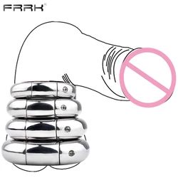 FRRK Testicle Advanced Cock Rings Heavy Stainless Steel Penis Rings Sex Enhancers for Making Erection Harder Longer-lasting