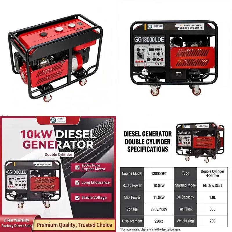 

High Efficiency 10kW 11kW Open Frame Generator 230/400V 1.6L Oil Capacity for Commercial & Industrial Use