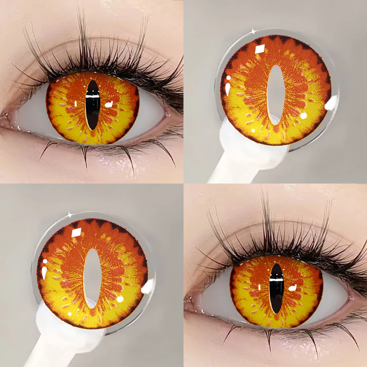 Bio-essence 1 Paar Anime Cosplay Kontaktlinsen für Augen, Cosplay-Linsen, Anime-Linsen, blau/lila, Halloween-Linsen, Anime-Zubehör