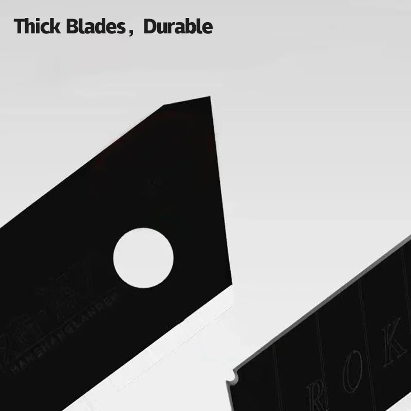 10/20/30/50/100pcs Carbon Steel Replace Utility Knife Blade Thick Black DIY Tool Carving Blades For Student Office Stationery