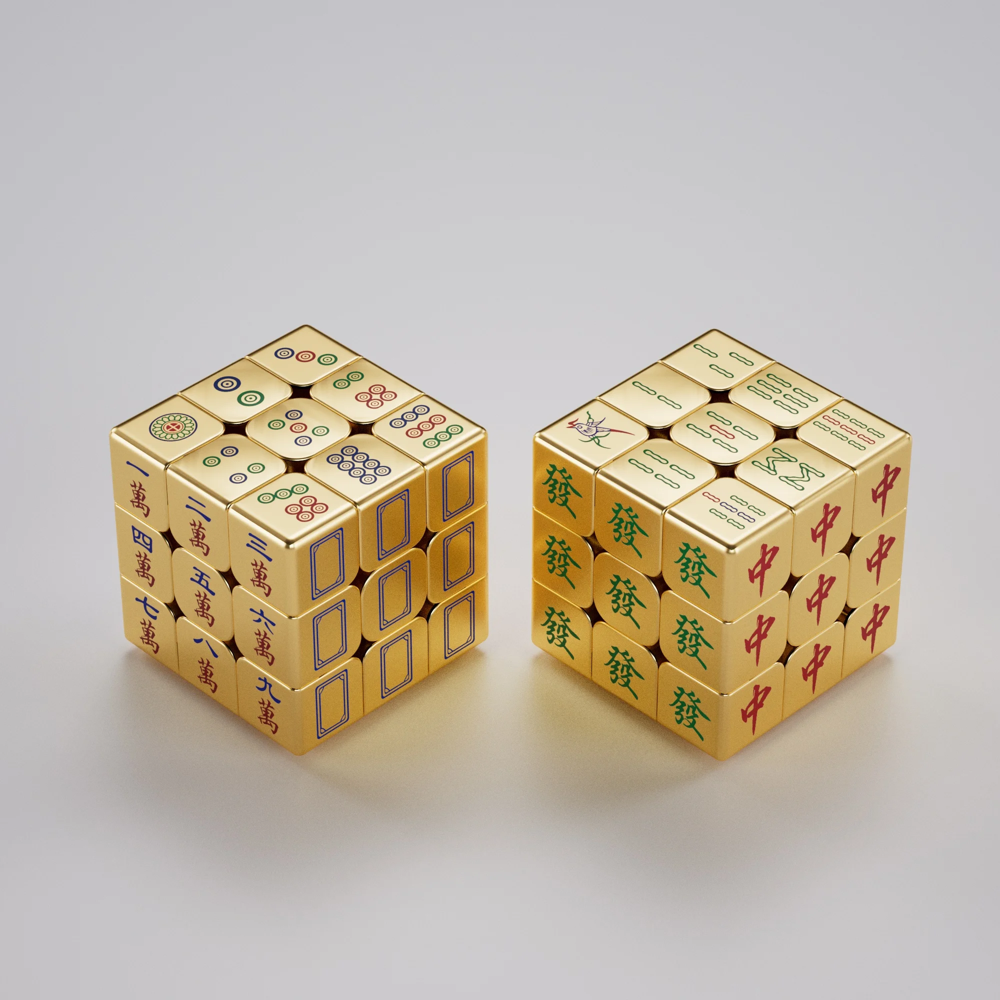 Zcube Golden Mahjong 3X3 Zauberwürfel Mahjiang 3x3 Magnetischer Geschwindigkeitswürfel Professionelles Puzzle Spielzeug Kinder Geschenk Magico Cubo