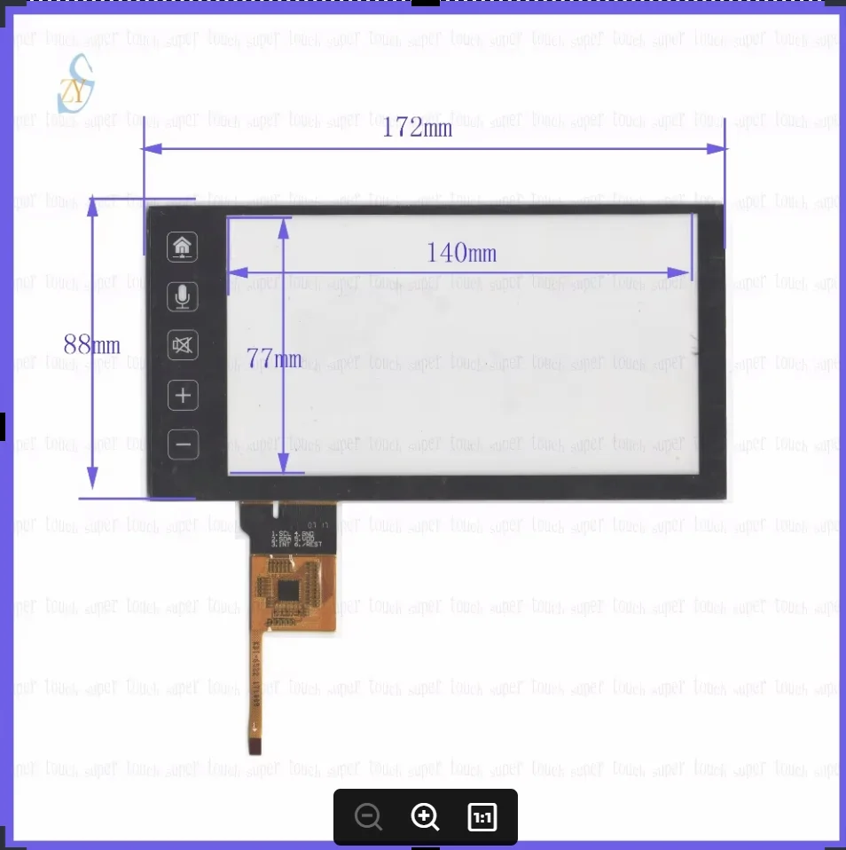 ZhiYuSun KDT-6522  6.2inch  capacitive touch panel for Car DVD, 172*88 GPS Navigator screen  glass