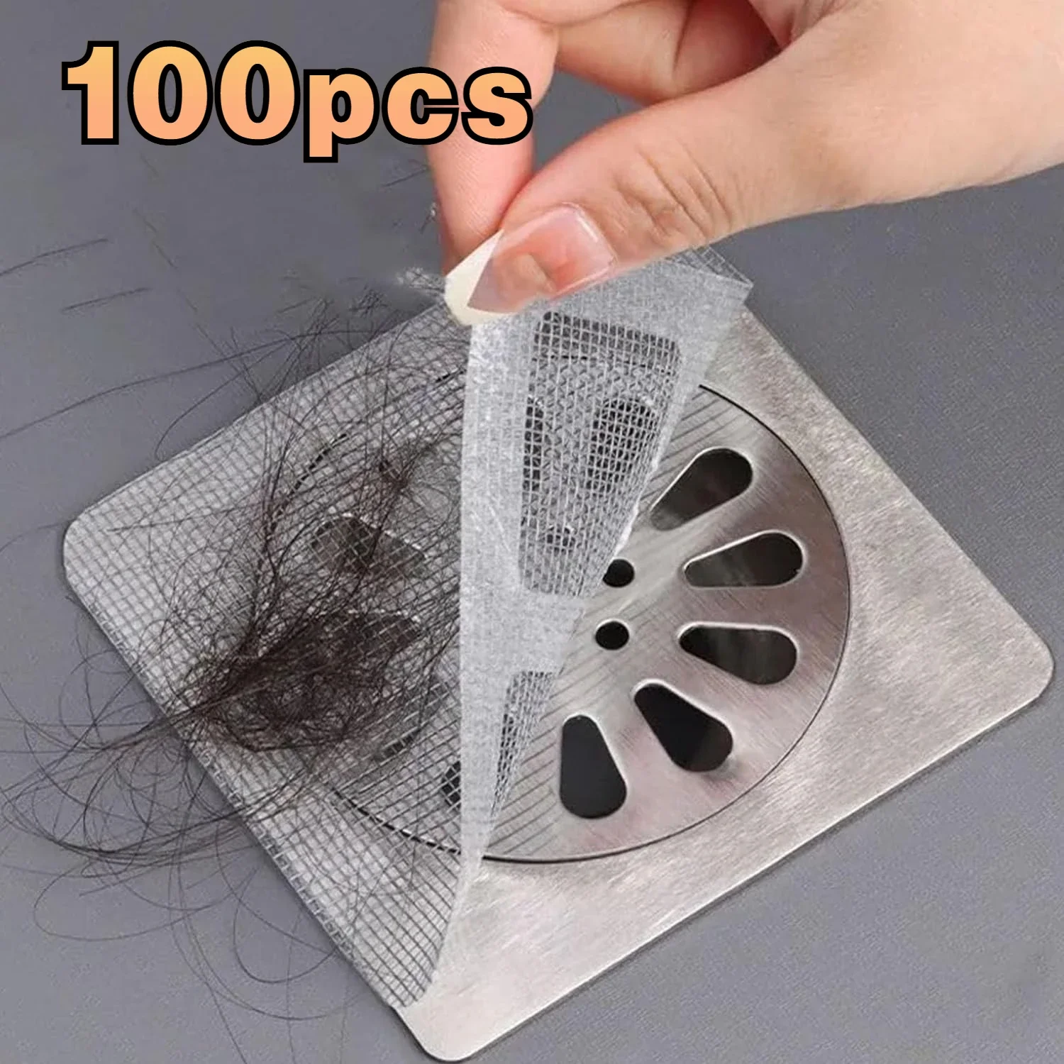 

Disposable Hair Catchers for Shower Mesh Shower Drain Covers - Floor Sink Strainer Filter Mesh Stickers Bathroom Accessories