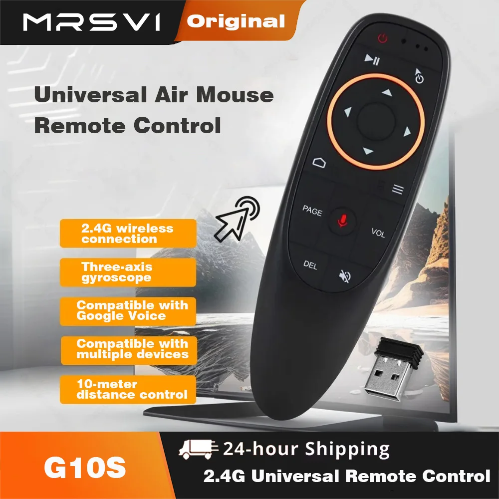 MRSVI Air Mouse Voice Remote Control G10S with 2.4G Wireless Gyroscope for H96 MAX X88 PRO HK1 Q5 Android TV Box X96 DQ03 H98