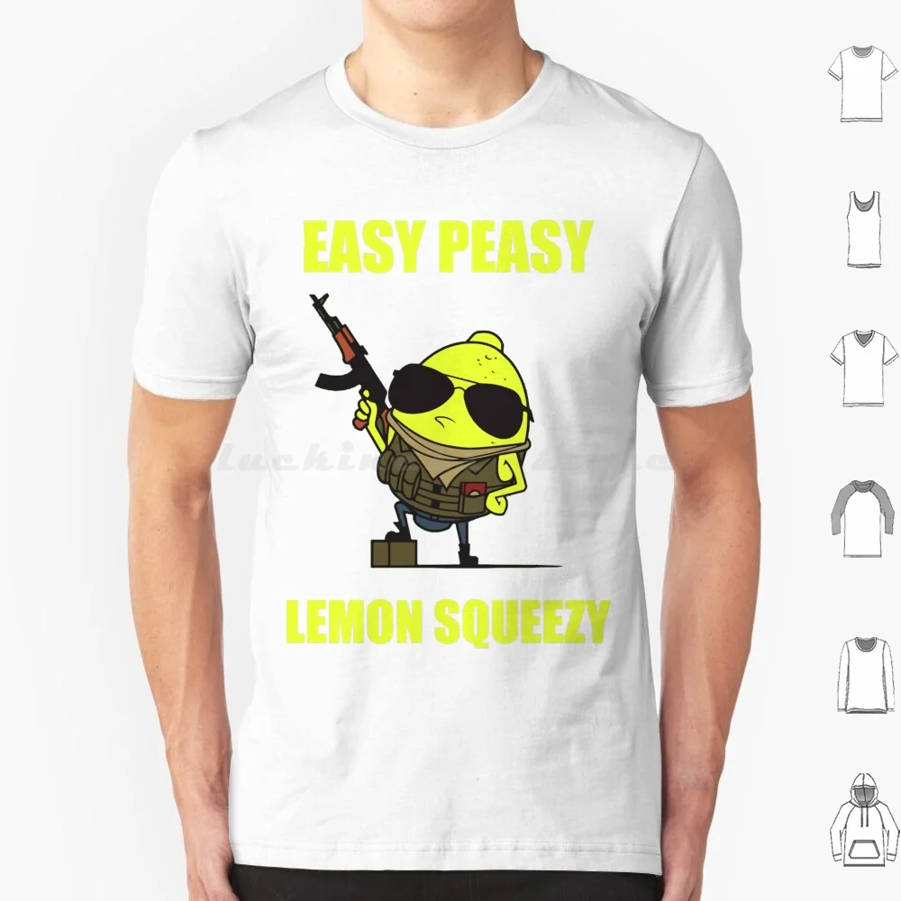 Camiseta Easy Peasy Lemon Squeezy tamanho grande 100% algodão Csgo Counterstrike Counter Strike Steam Chicken Valve Fps Gamersheaven