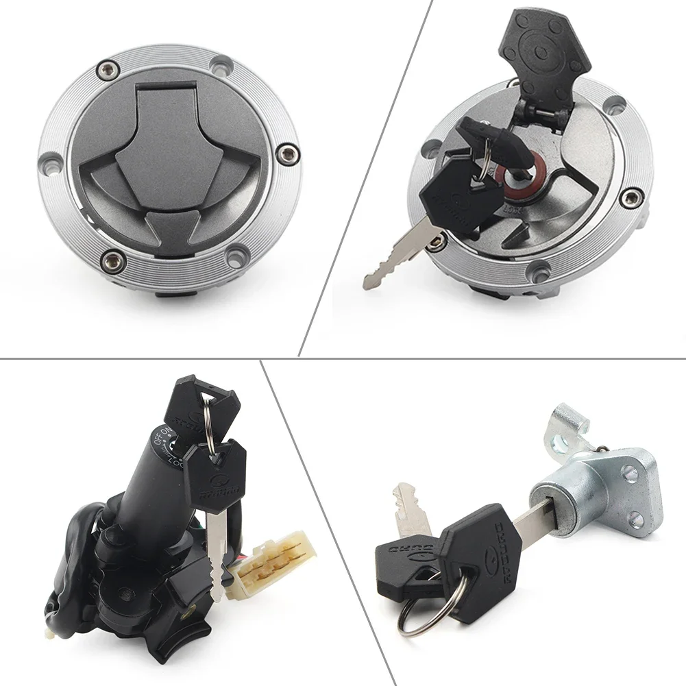 Motorcycle Ignition Switch Seat Lock Fuel Gas Cap Cover Lock Key Set For Kawasaki Ninja 250R 300 EX250J EX300A EX300B ABS SE