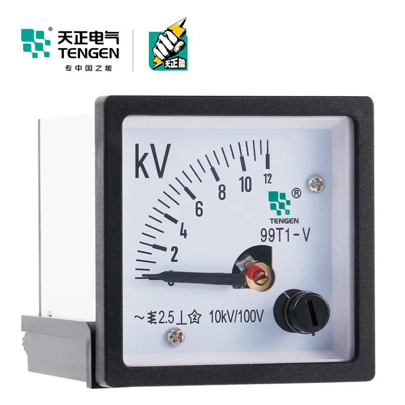 TENGEN Electric 99T1-V Voltmeter AC Pointer Type 10KV/100V 12KV 250V 450V