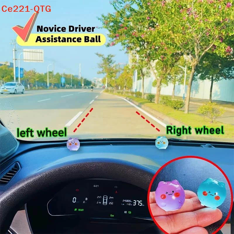 *2pcs Driving Alignment Assist Balls Glow-In-The-Dark Stickers Parking Assist Line Stickers Wheel Positioning Stickers Easy Peel