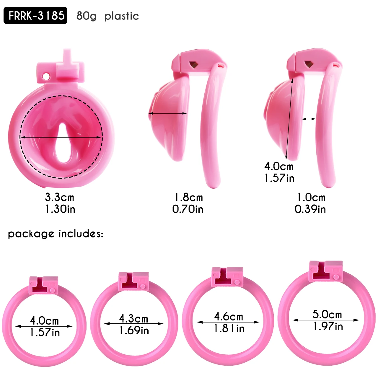 FRRK Pink ABS Pussy Male Chastity Cage With 4 Penis Rings Lock Cock Harness Belt BDSM Sex Toys For Men Femboy 18+ Official-Websi