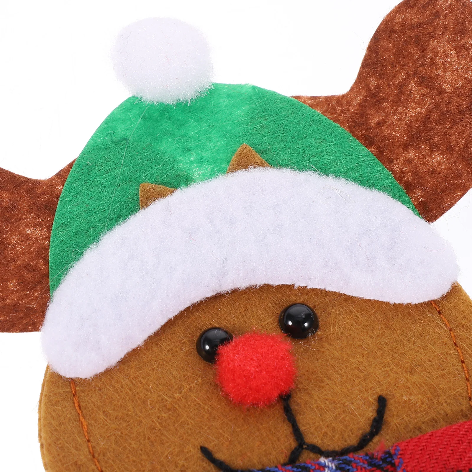 

6Pcs Cutlery Pouches Christmas Tableware Holders Silverware Bags with Santa Snowman Elk Print Kitchen Party Decorations