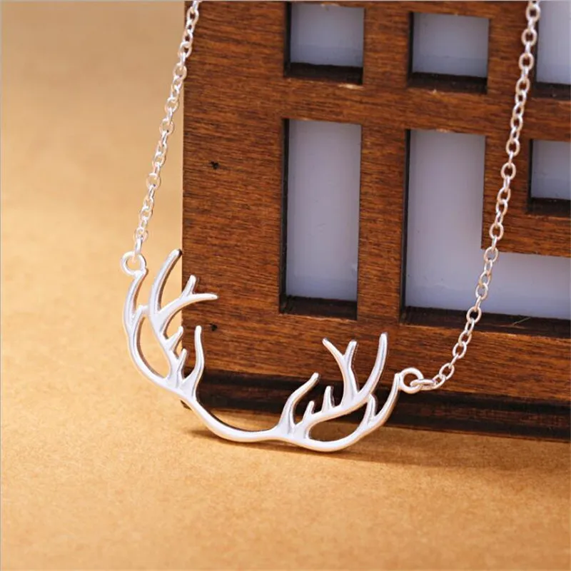 New Popular Fashion Antler 925 Sterling SilverJewelry Sweet Animal Deer Temperament Clavicle Chain Exquisite Necklaces TYB186