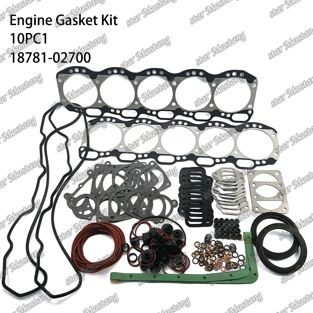 10PC1 Engine Gasket Kit 18781-02700 11114-11400 Suitable For Isuzu Engine Parts