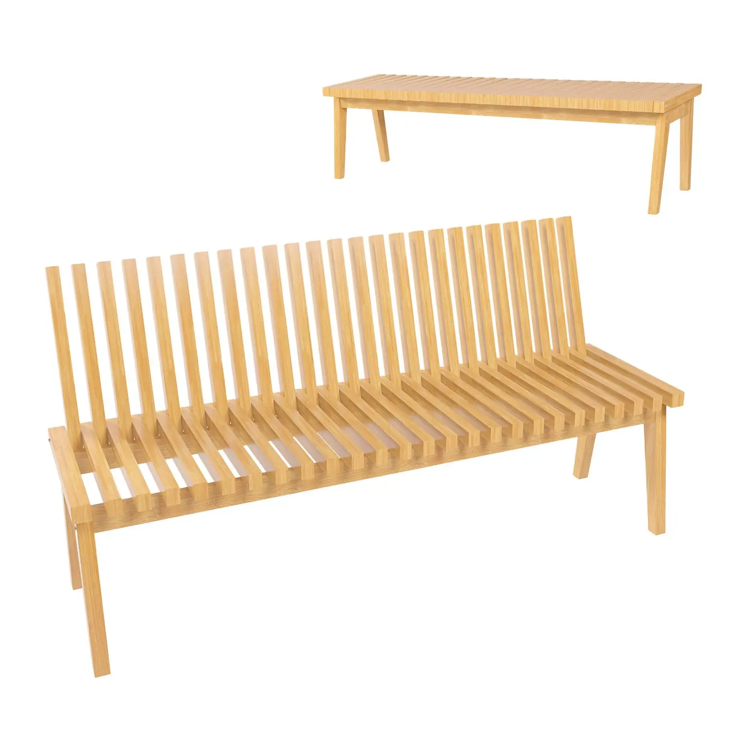 Solid Wood Convertible Outdoor Bench, 60 Inch, Customized
