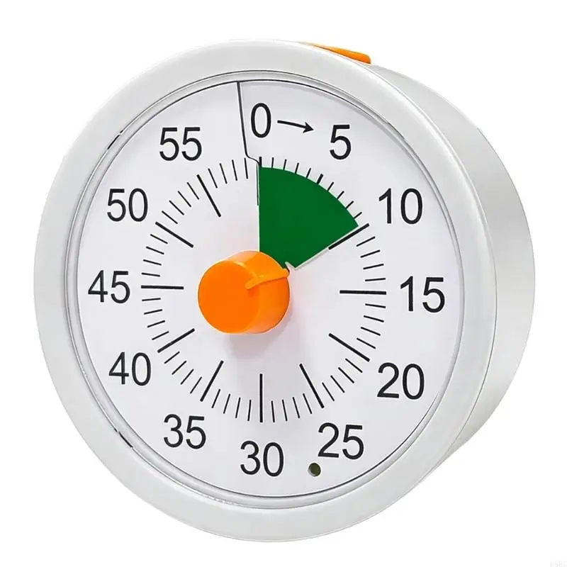  Home Task Timer with Easy-to-Read 60 Minutes Count Down Dials, LED Alert, Quiet Manual Visual Timer for Cooking Preps and Study