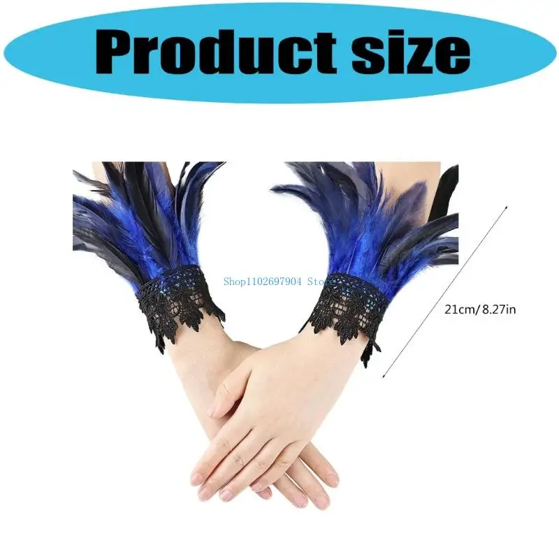 N7YF الأزياء ريشة المختنق قلادة الدانتيل ريشة قلادة طوق الرقبة طوق زي هالوين تنكري المجوهرات الفيكتوري