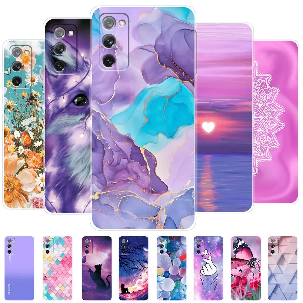 For Samsung S20 FE Case 6.5 Inch Soft Silicone Case for Samsung Galaxy S20 FE Clear Colorful Back Cover S20FE Phone Bumper Funda