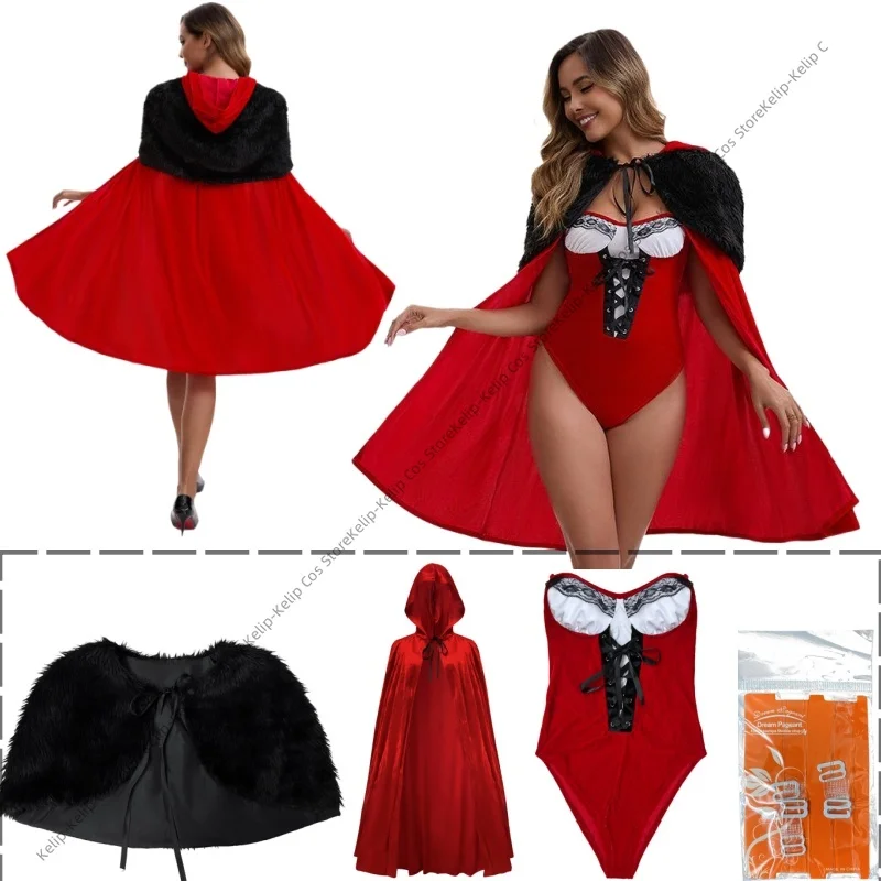 

Косплей Костюм 2025 года, новый рождественский костюм для взрослых с капюшоном, накидкой на плечо, рождественский праздник, вечеринка, универсальный костюм