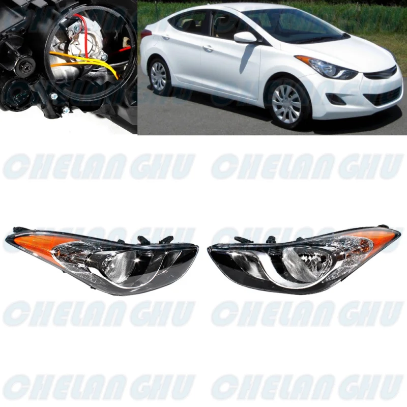 

1 Pair Headlight Headlamp without Bulbs Fit for Hyundai Elantra 2011 2012 2013 US Version Car accessories 2503161 2502161