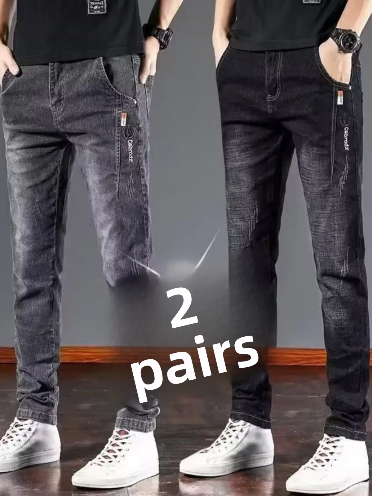 

Мужские эластичные повседневные джинсы Thiened, осенние новые корейские брюки, облегающие брюки, весенне-осенние молодежные длинные брюки