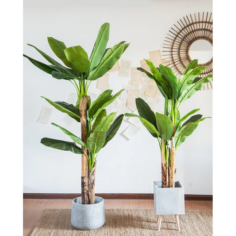 custom.Factory sale high quality tree real artificial 120CM banana tree for bonsai decoration