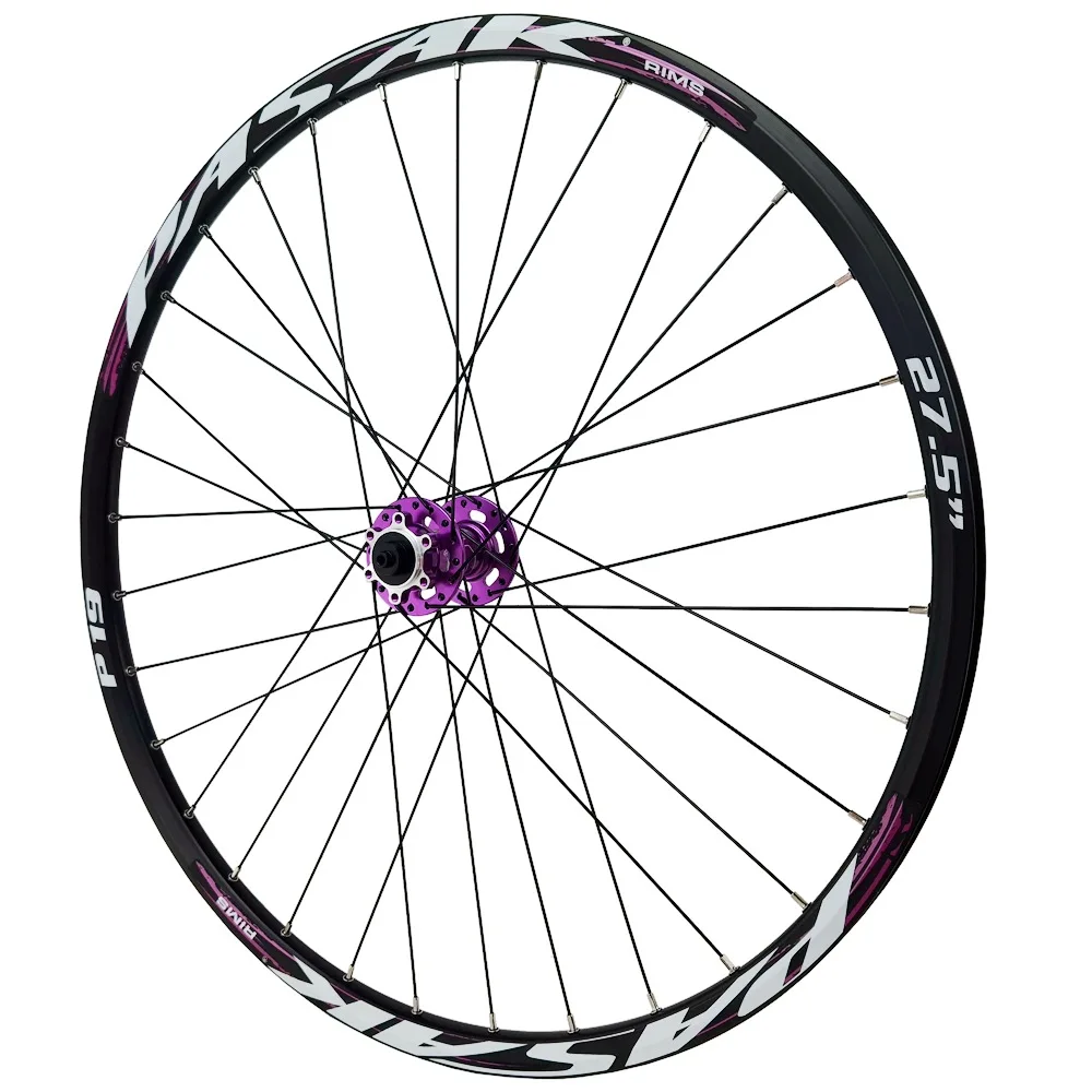 Mountain Bike Wheel Set 24 26 27.5 29 Inch Aluminum Alloy Bearing Quick Release Bucket Axle Wheel Six Claw Purple