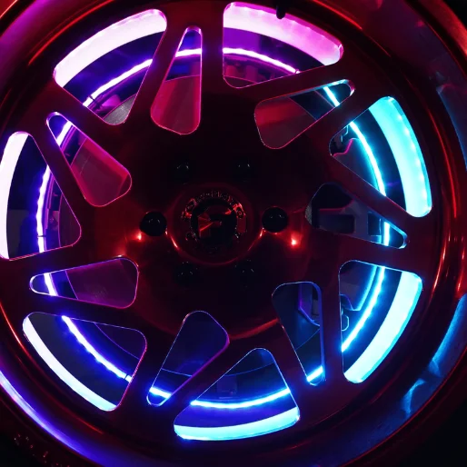 

14.5" 15.5" 17" Single Row Illuminated App Controlled Truck RGB LED Wheel Ring Rim Tire Lights