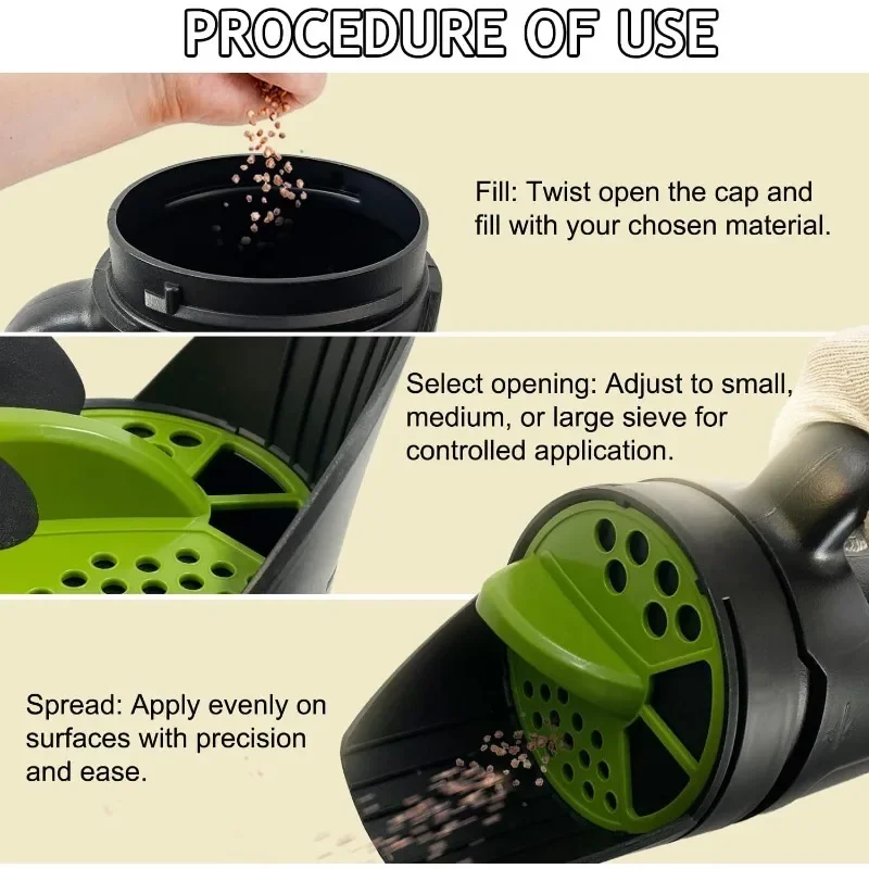 80オンスハンドスプレッダーシェイカー、開口部調整可能、草の種子、肥料、雪、塩、氷の溶解、芝生と庭のツールに多用途