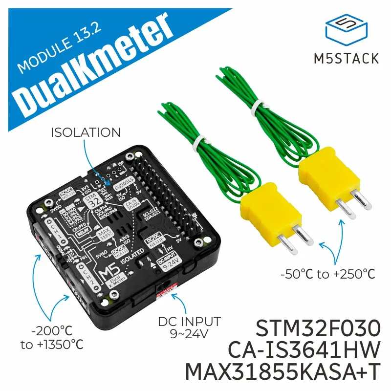 Official M5Stack Module13.2 Dual Kmeter K-Type Thermocouple Temperature Measurement Module