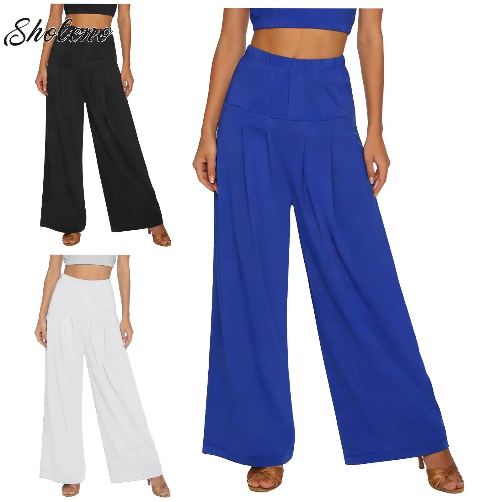 

Женские брюки для литургического хвалы, церковный хор, поклонение, лирическая танцевальная одежда, однотонные широкие брюки-палаццо