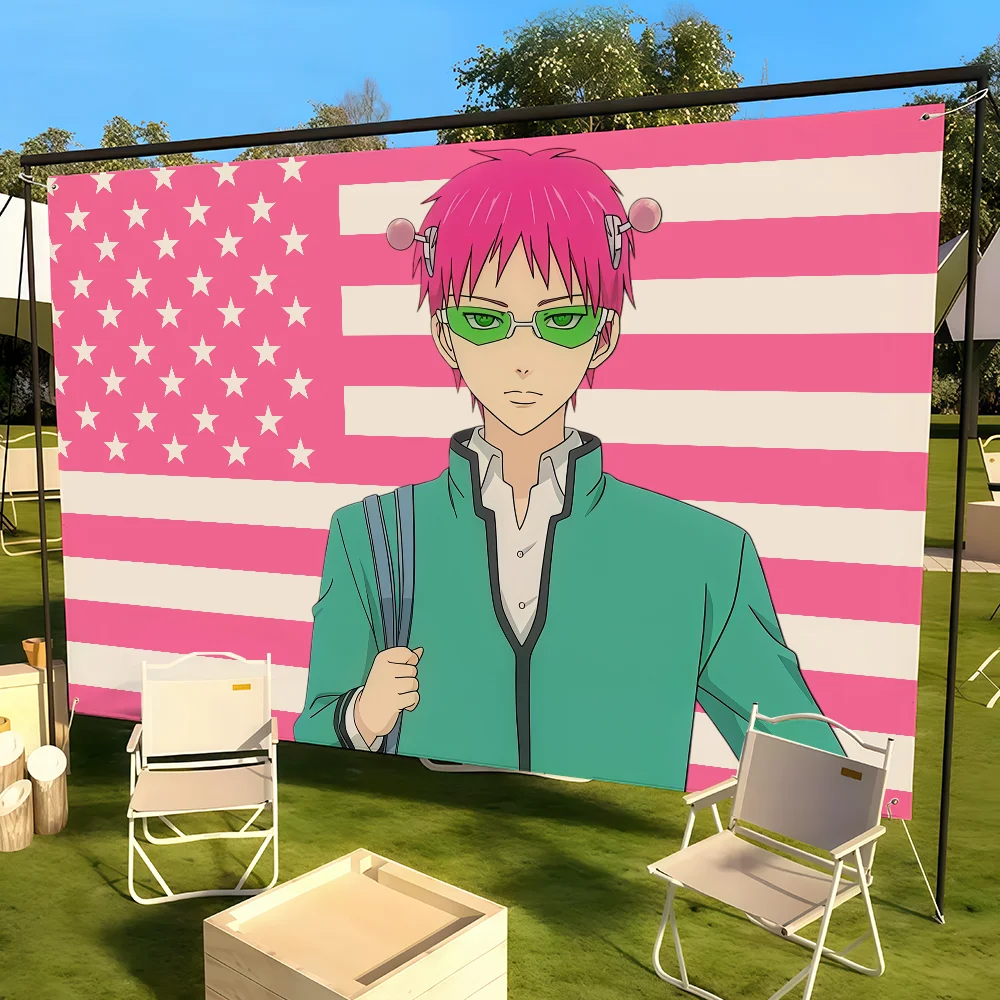 American Kusuo Saiki D-Disastrous Life of Saiki K flag Custom Camping Garden Decor Party Backdrops Wall Art Family Gifts