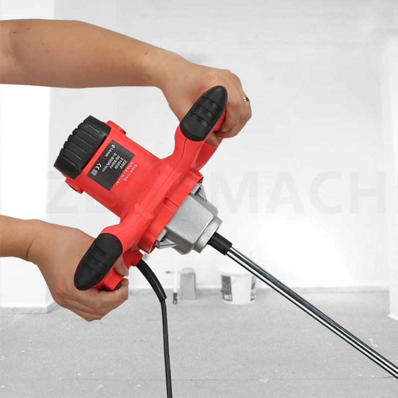 Electric Mixer 6 Gear Adjustable Speed 2100W Handheld Paint Cement Plaster Mortar Coating Mixer Putty Powder Stirring Machine