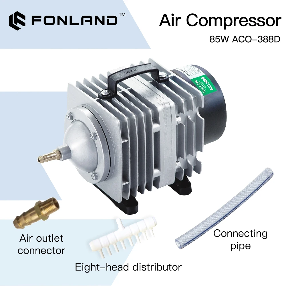 FONLAND 85W ACO-388D Air Compressor Electrical Magnetic Air Pump for CO2 Laser Engraving Cutting Machine