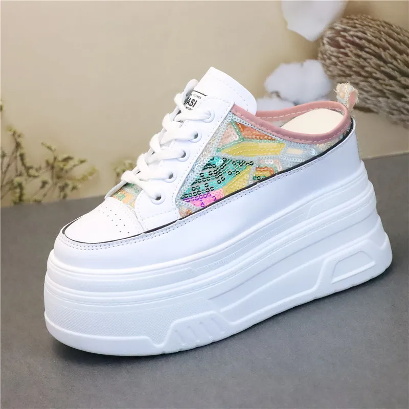 

12cm New Women's Summer Slippers Breathable Mesh, Platform Wedge, Thick-Soled, Open-Toe Sandals Women Sandals